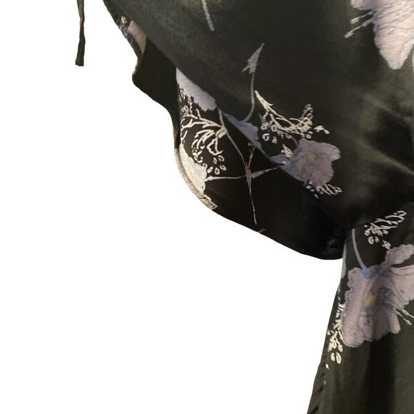 Free People Melanie Floral Deep V Neck Mini Dress Size 2 Flutter Sleeve - Picture 2 of 10